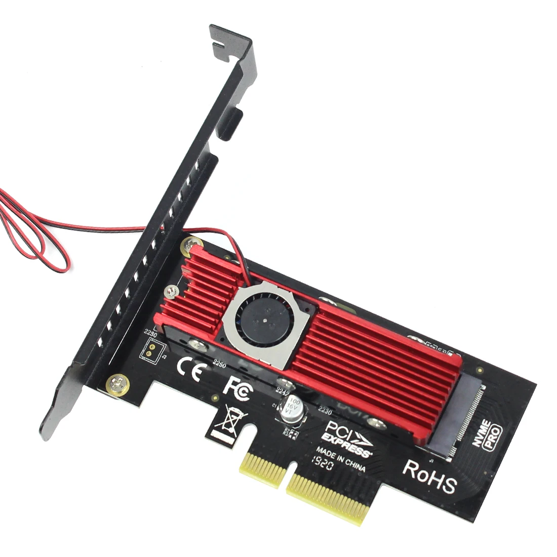JEYI SK4 M.2 NVMe SSD для PCI-E X4 адаптер карта M ключ+ Cool Warship m2 2280 SSD вентилятор теплоотвод комбо для PCI Express 3,0 4X X8 X16