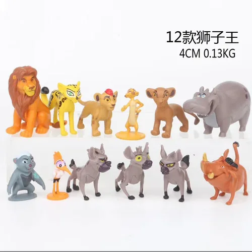 3-9cm The Lion King Simba Nala Timon Model Figure PVC Action Figures Classic Toys Best Christmas Gifts - Color: 12pcs