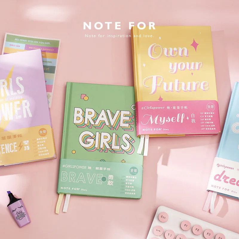 

Note For Girls Creative My Power Diary Hardcover Notebook 112 Sheets Lined+Blank+Dotted+Free Note 2019 New