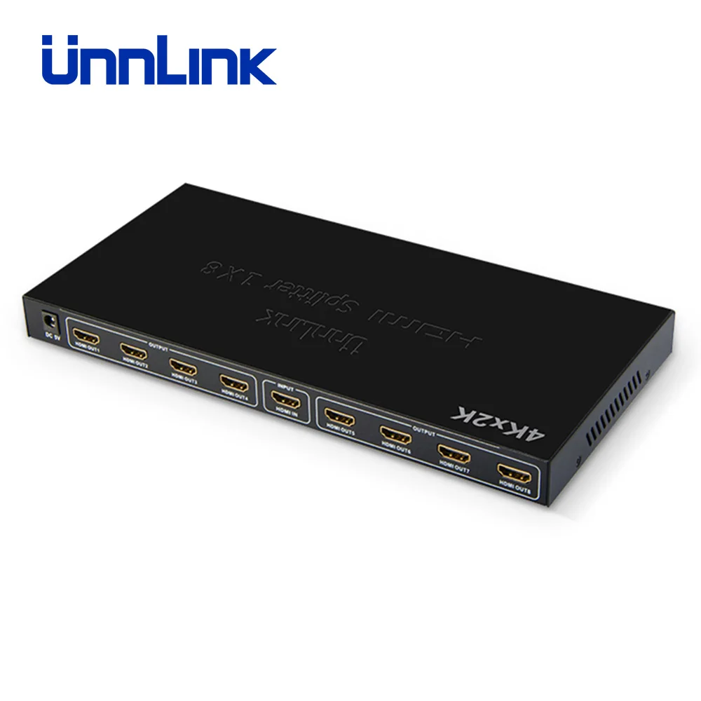 Unnlink HDMI разветвитель 1X8 UHD 4K* 2K@ 30Hz FHD 1080P@ 60Hz 3D 1 In 8 Out для компьютера Smart Светодиодный tv MI Box проектор ps3 4 монитор
