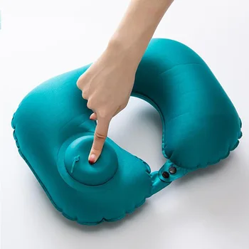 

Protable Pillows Folding Soft U-Shape Automatic Inflatable Travel Cushion Pillow For Car Airplane Neck Pillow Accessories