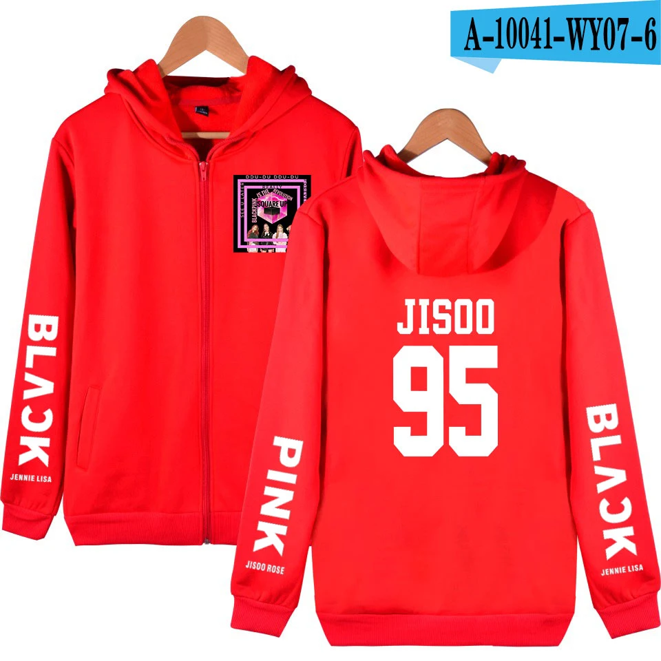 LUCKYFRIDAYF черный розовый член Jisoo Мода Унисекс Женская толстовка на молнии теплая Модная толстовка хип хоп одежда плюс 4XL - Цвет: red