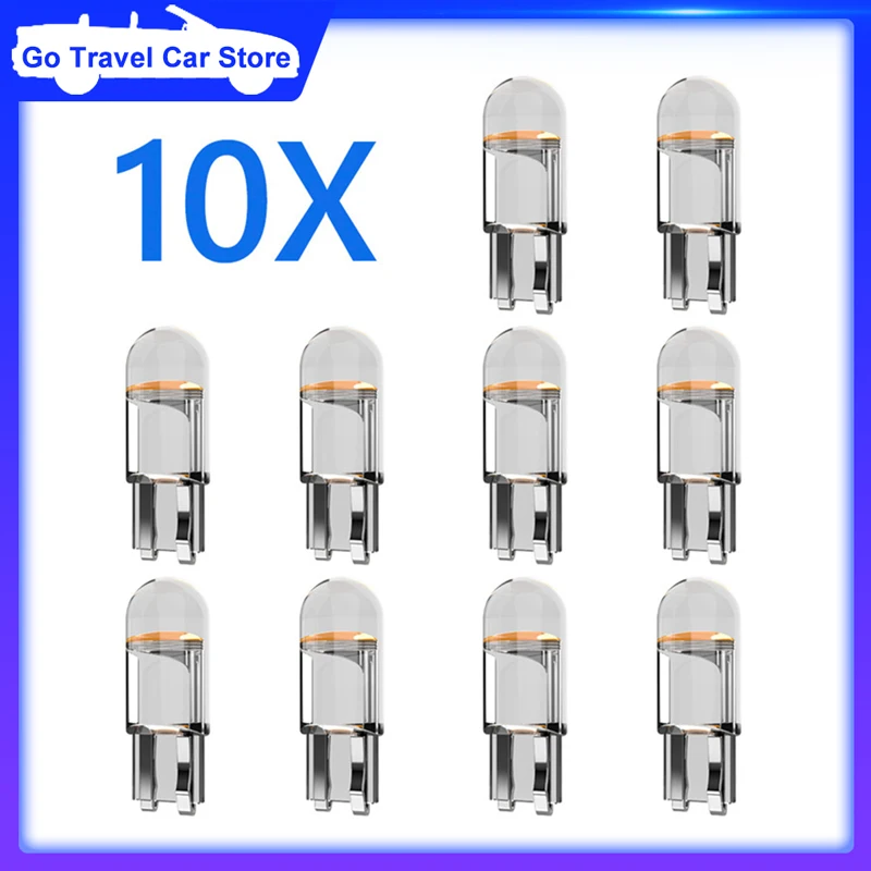 10/20/30PCS W5W Led T10 Car Light COB Glass 6000K White Auto Automobiles License Plate Lamp Dome Read DRL Bulb Style 12V | Автомобили и