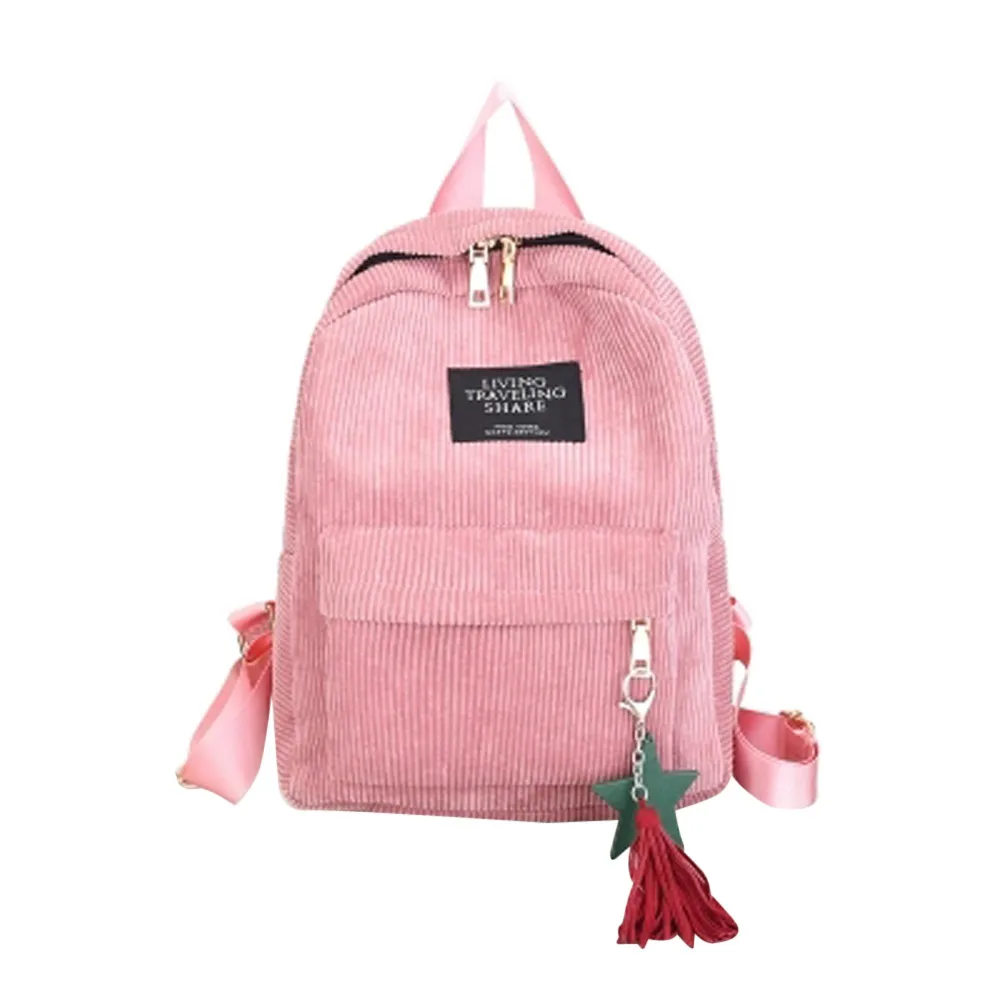 Рюкзак для старшеклассников, женские холщовые школьные сумки с кисточками, рюкзак для путешествий, Одноцветный рюкзак, школьные сумки для подростков, большие школьные сумки
