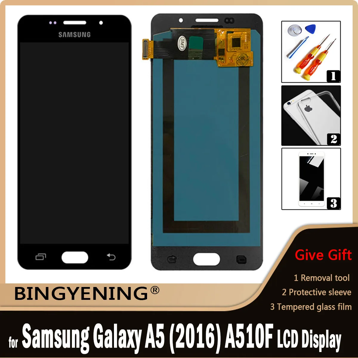 Для Samsung Galaxy A5 2016 A5100 A510F A510M Полный ЖК-дисплей экран сенсорный дигитайзер в сборе с