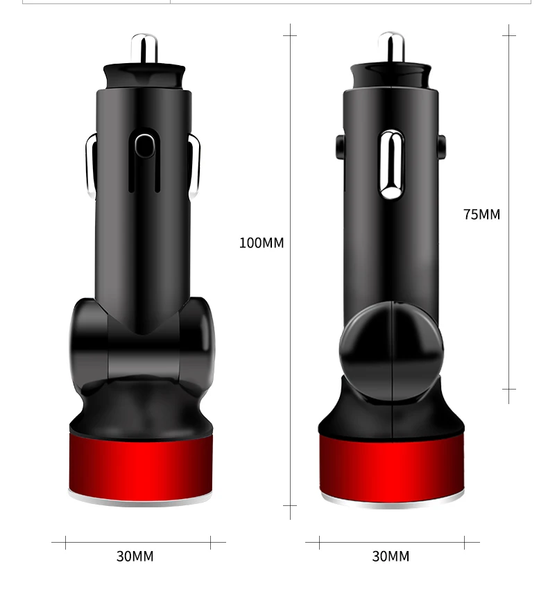 Вращающееся двойной зарядное устройство USB адаптер 3.1A цифровой светодиодный дисплей напряжения/тока Автоматическое металлическое зарядное устройство для смартфона/планшета