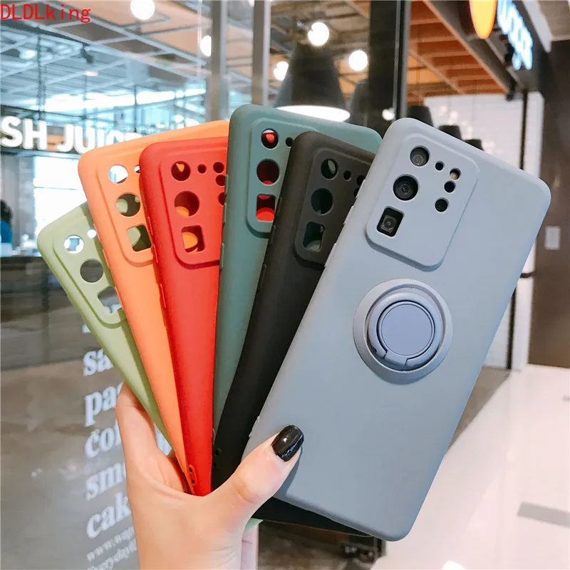 Противоударный чехол для Samsung Galaxy S20 Ultra Plus из жидкого силикона с матовым