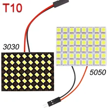 

T10 5050 3030 LED Panel Car White Light Interior Reading Lamp Universal Car Trunk Roof Dome Bulb 48 24 12 SMD Lights 12V