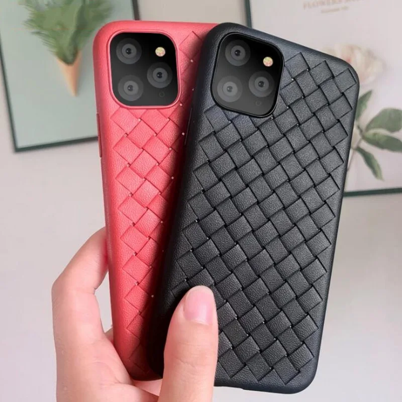 Роскошный сетчатый чехол с плетением для iPhone 11 Pro Max iphone XS XR X 10 Мягкий силиконовый 6