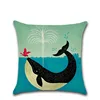 Sea Turtle Mermaid Pattern Cotton Linen Throw Pillow Cushion Cover Car Home Bed Decoration Sofa Bed Decorative Pillowcase 5