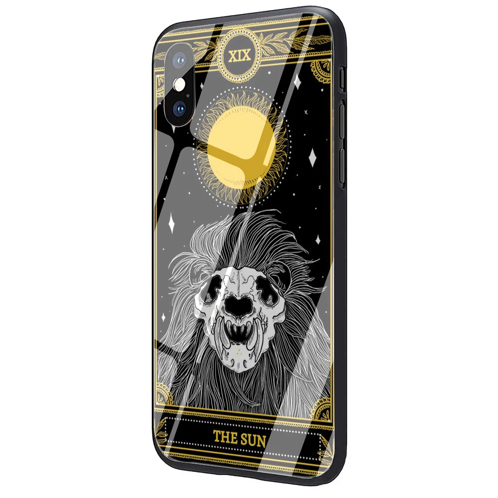 G10 EWAU Таро смерти Coque оболочка закаленное стекло чехол для телефона чехол для iPhone 5 5S SE 6 6s 7 8 Plus X XR XS 11 Pro Max - Цвет: G10