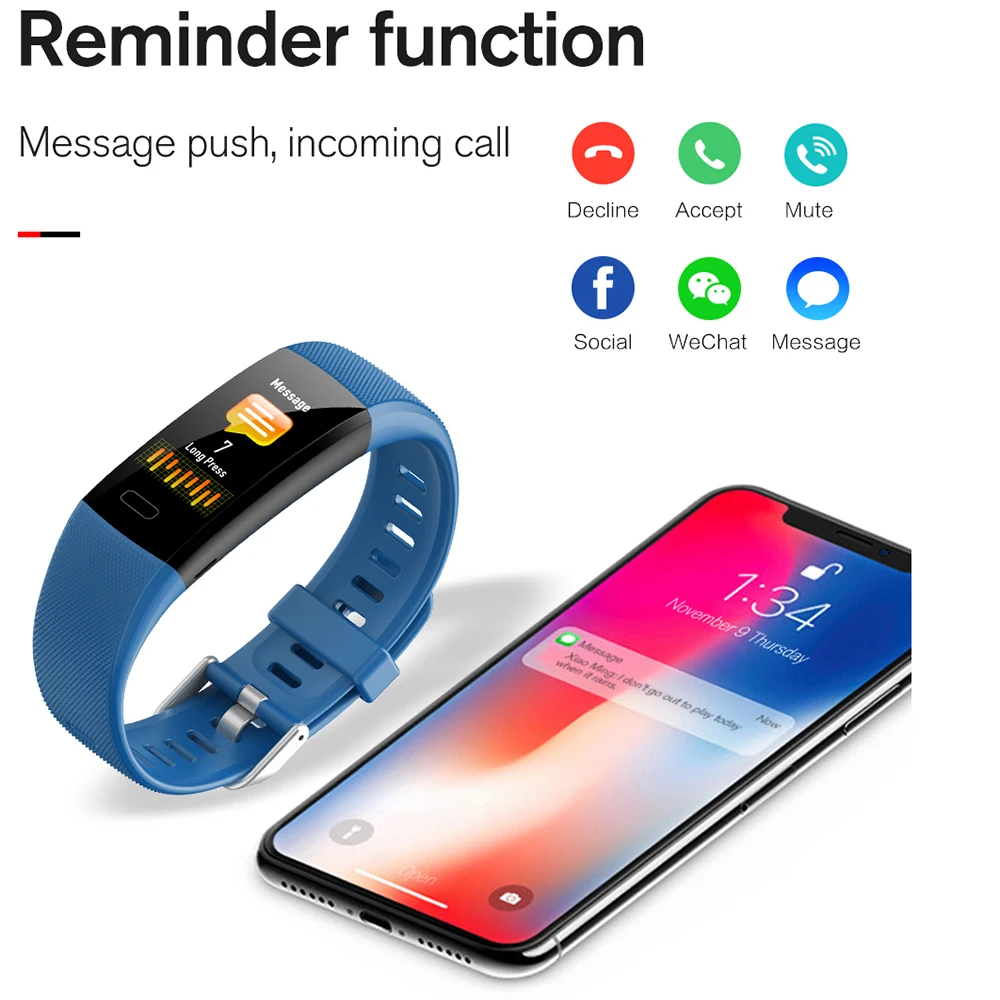  Time Owner Y10 1.14 inch Smart Band Pedometer Heart Rate Blood Pressure Monitor Fitness Bracelet IP - 33062635563