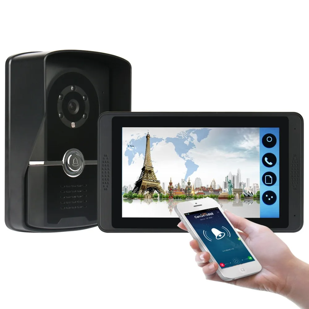 SmartYIBA wifi " TFT lcd проводной видео телефон двери визуальное видео приложение пульт дистанционного управления двери безопасности Водонепроницаемая ИК-визуальная камера