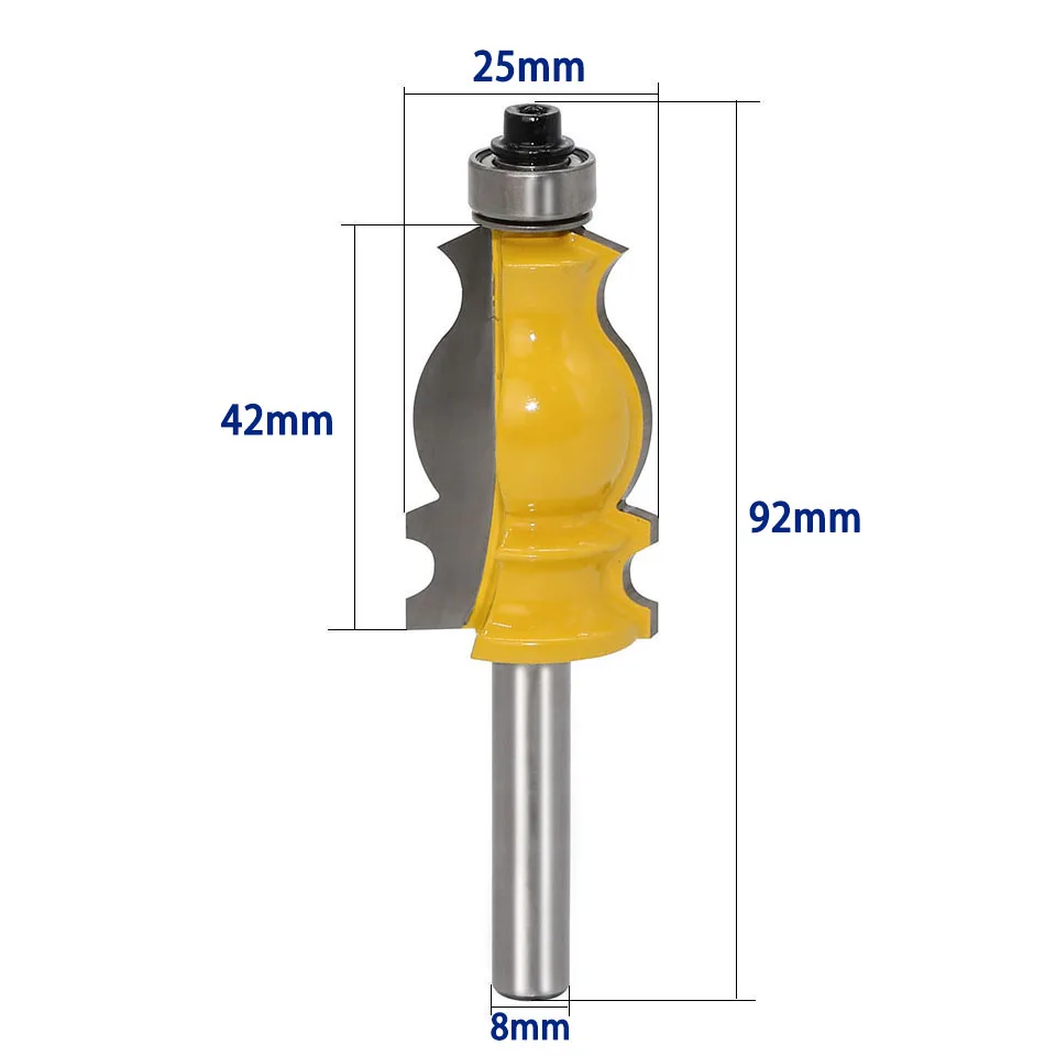 Milling Cutter, Woodworking Tools-8mm Shank Architectural Molding Router Bit for CNC Woodworking