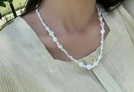 

Новое поступление ювелирные изделия из натурального жемчуга 6 мм рис 9 мм белый цвет ожерелье-чокер из натурального пресноводного жемчуга в стиле барокко ожерелье женские ювелирные изделия
