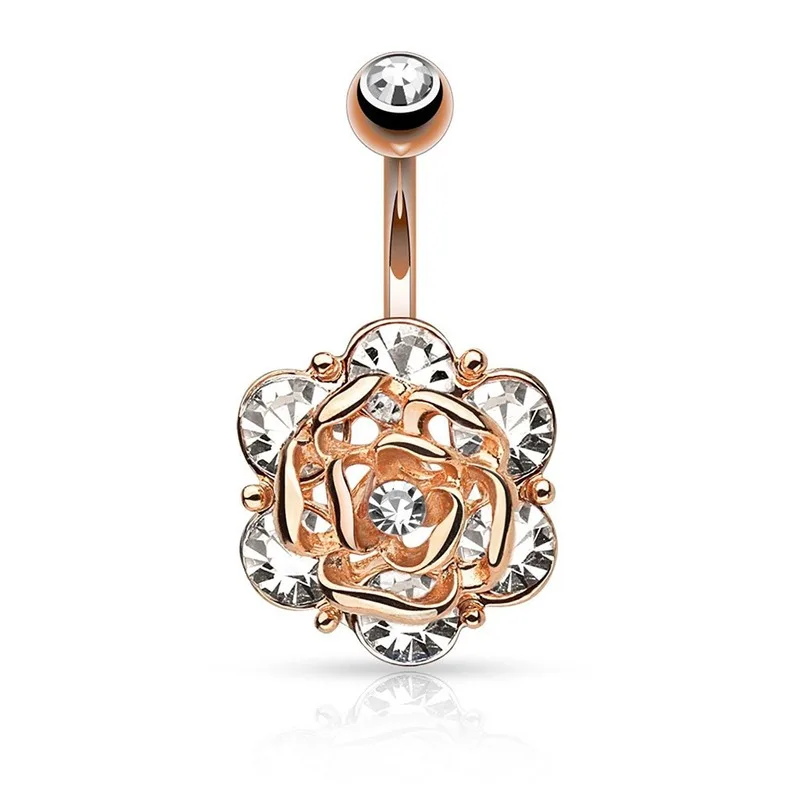 Belly Piercing Rose Flower Navel Cute Button Rings Surgical Steel Women Fashion Jewelry Christmas Gifts | Украшения и аксессуары