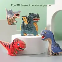 Baby Toy Montessori 3D Puzzle DIY Jigsaw Board Wooden Puzzle Dinosaur Animal Handmade Educational Assembly Toy Gift for Children 1