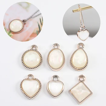 

10pcs Seashell CCB Sweater Chain Necklace Pendant Heart Square Waterdrop Oval Round Shape Earring Accessories For Jewelry Making