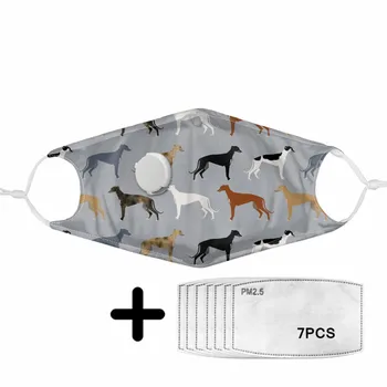 

Classic Ancient Dog Breeds Cartoon Printing Mask Reusable Kids Face Masks with Breathing Valve Ladies Daily PM2.5 Protective