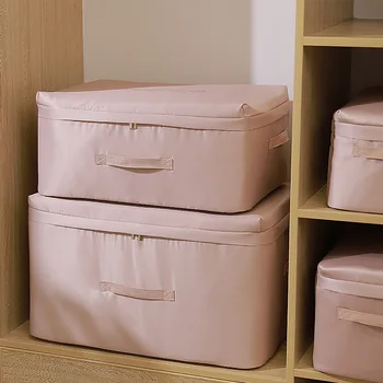 

Clothing Storage Box Folding Quilt Storage Bag Toy Organizer Oxford Zipper Non Woven Fabric Clothes Organizer Basket With Handle