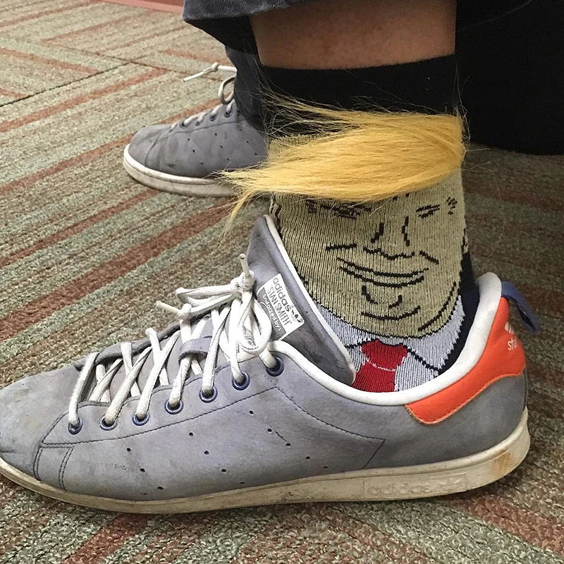 Носки мужские забавные Trump Meias Com 3D FAS Cabelo носки США президент Дональд Трамп Обама