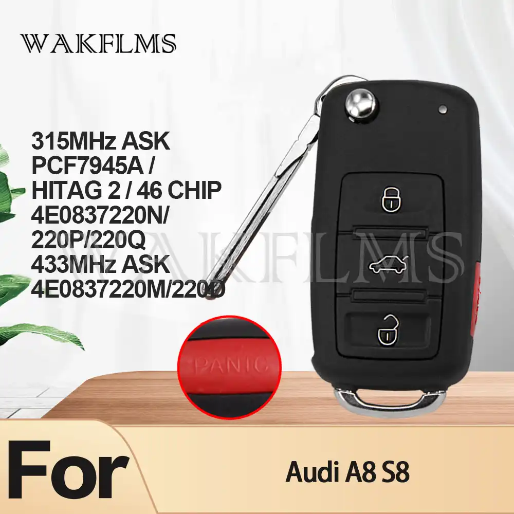 4e072b J L D M E N For Audi A8 S8 03 04 05 06 07 08 09 315 433mhz Id46 Keyless Entry Smart Car Remote Key Fob Car Key Aliexpress