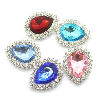 

New Design Metal Button 5Pcs/Lot 20*25mm Water Drop Beautiful Buttons Silver Handwork Festive Party Warm and Romantic Decor
