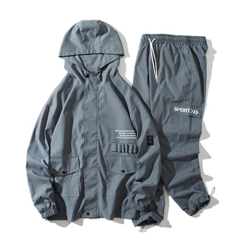 

2020 Autumn Men Streetwear Tracksuit Harajuku Joggers Suit Sets Vintage Hooded Hoodies Fashions Joggers Pants ABZ551