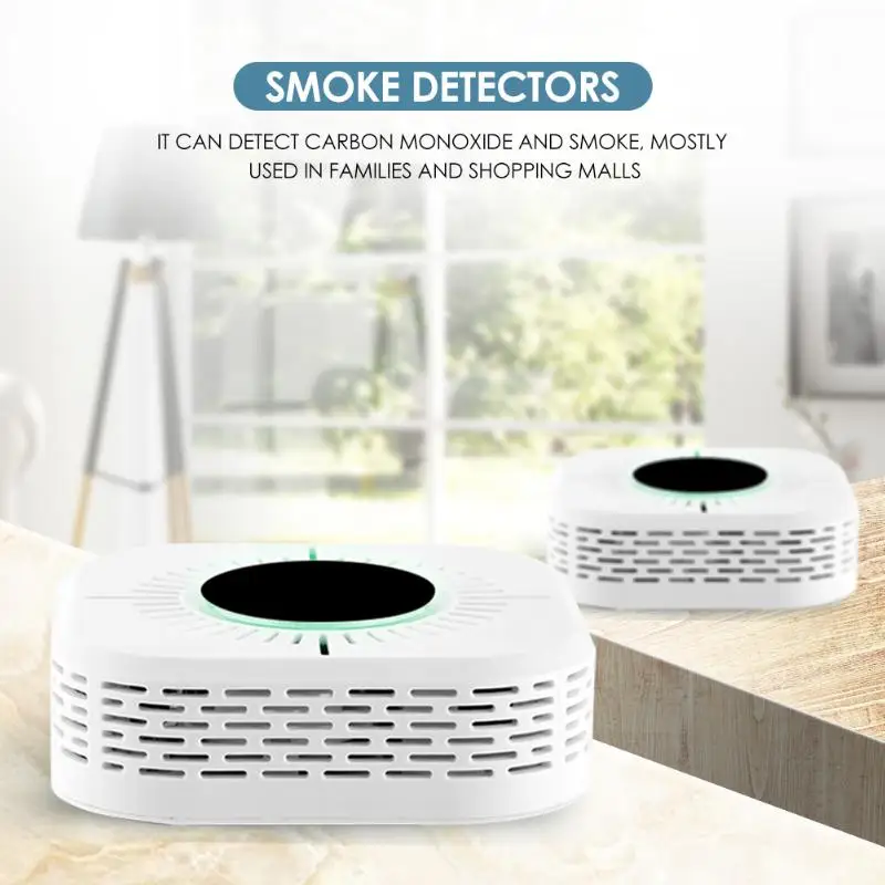 

High Sensitive CO Smoke Fire Alarm Sensor Detector Wireless Smoke Detector Sound and Light Alarm for Home Security
