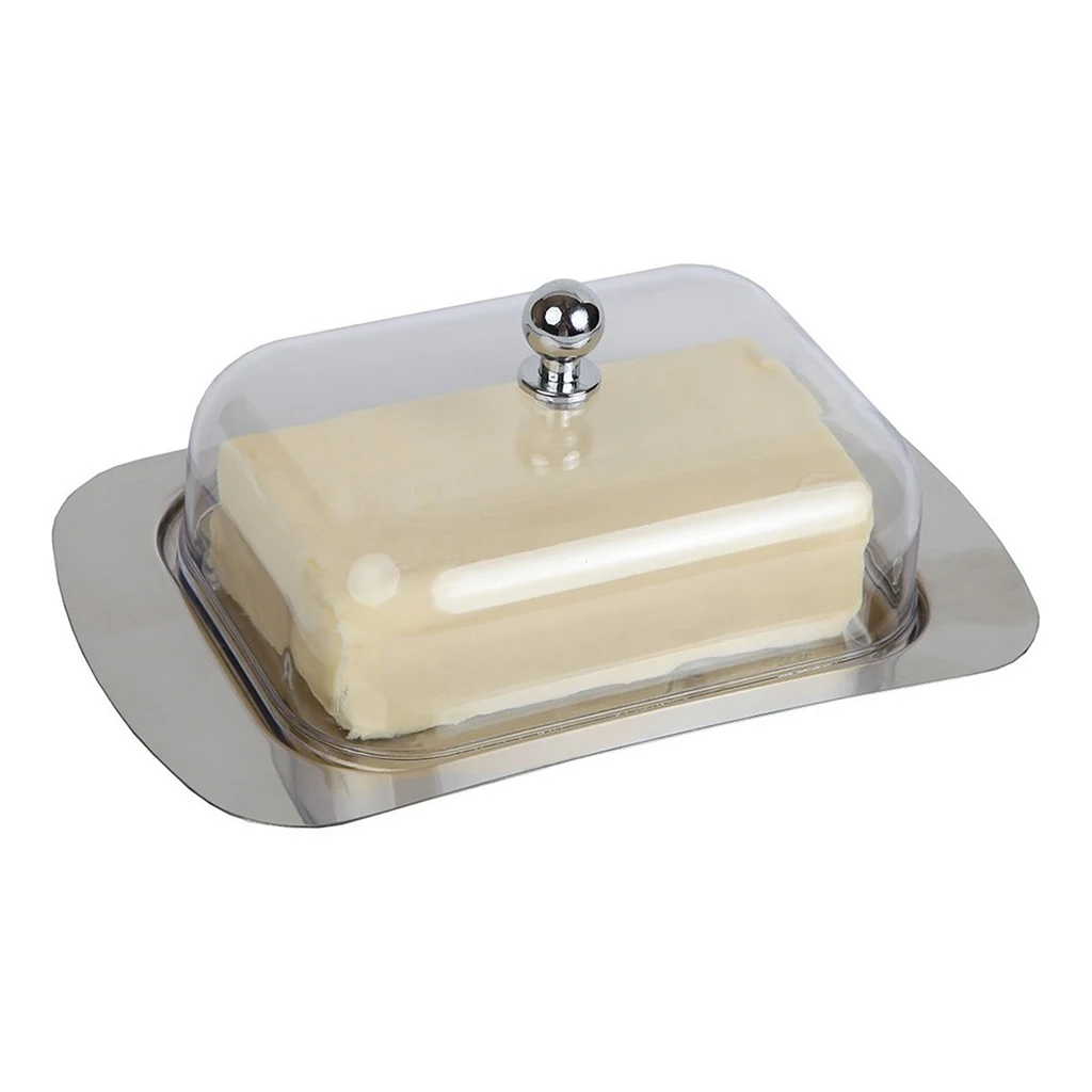 Stainless Steel Butter Dish Cake Dessert Bread Serving Tray Buffet Food Container Furit Salad Steak Storage Box
