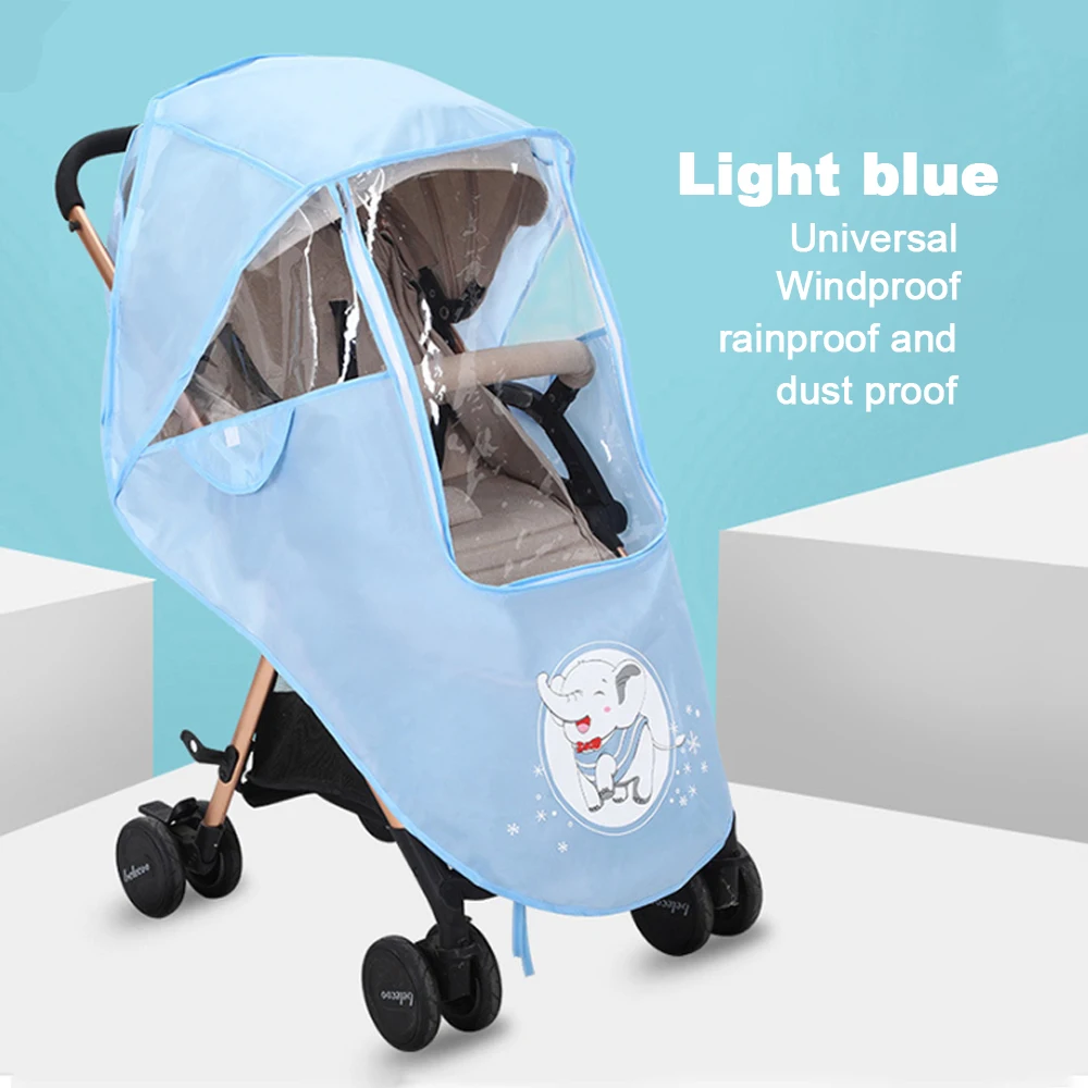 Accesorios para cochecito impermeable cubierta de lluvia transparente de protección contra el viento cremallera abierta para bebé Cochecitos para niños impermeable