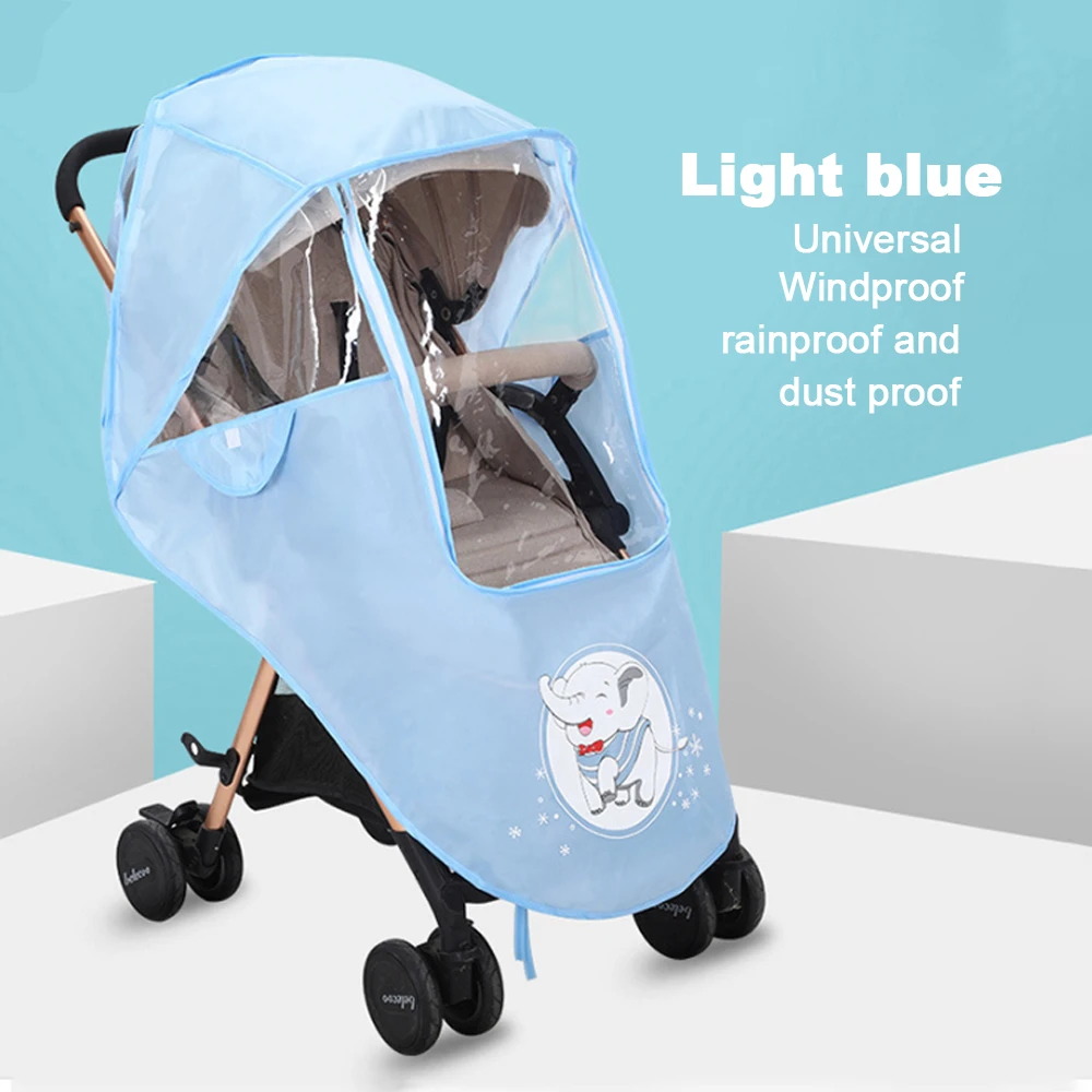 Stroller Accessories Waterproof Rain Cover Transparent Wind Dust Shield Zipper Open For Baby Strollers Pushchairs Raincoat baby stroller accessories baby bottle rack	