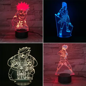 

Naruto 3D LED Night Light 7 Color Changing Lamp Uzumaki Naruto Room Decoration Action Figure Toy For Birthday Christmas Gift