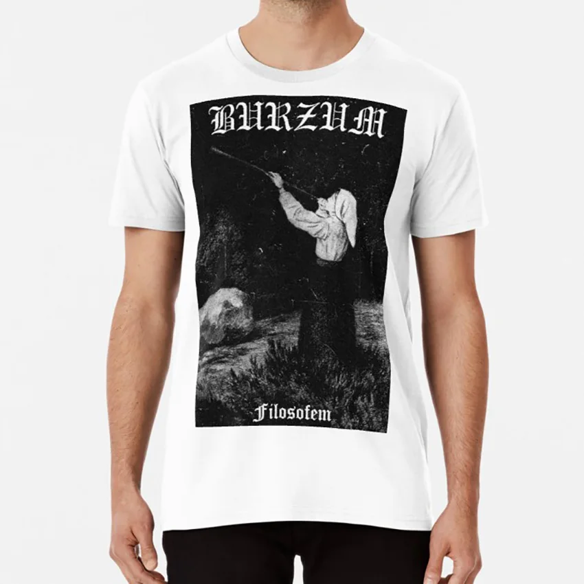 Burzum-Filosofem#1 футболка burzum Черный Металлический mayhem bathory Темный трон varg vikernes dead fenriz venom - Цвет: Белый