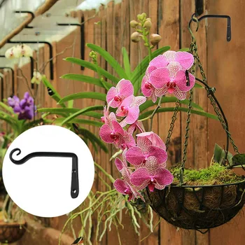 

Hanging Plants Brackets 6in Iron Wall Planter Hooks Hanger Trees Wind Chimes Lanterns Outdoor Indoor Patio Lawn Garden 2Pcs