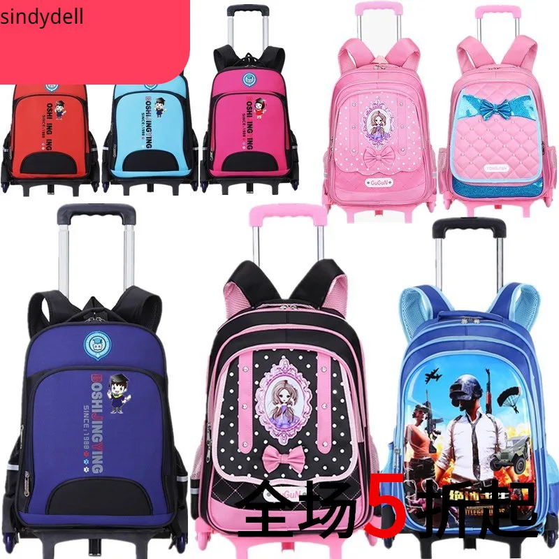 

Trolley Bag Young STUDENT'S Deconstructable Three-Wheeled Climbing Stairs Children 1-3-5 Grade 4 GIRL'S And BOY'S Waterproof 6-1