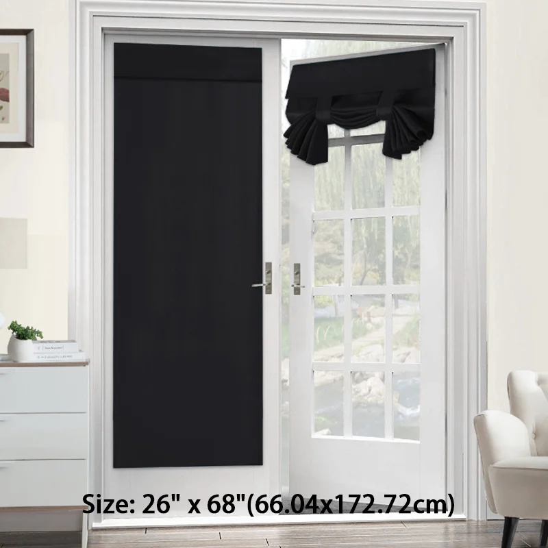 High-End Sound Insulation And High Shading French Door Curtains Punch-Free Glass Door Drapes Multi-purpose