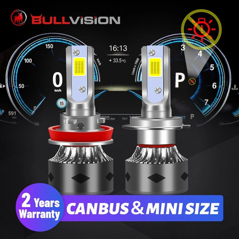 BULLVISION H4 H7 Led Canbus без ошибок 12 В мини H1 H8 H9 H11 фара универсальная 9005 лм 9006 HB3 HB4