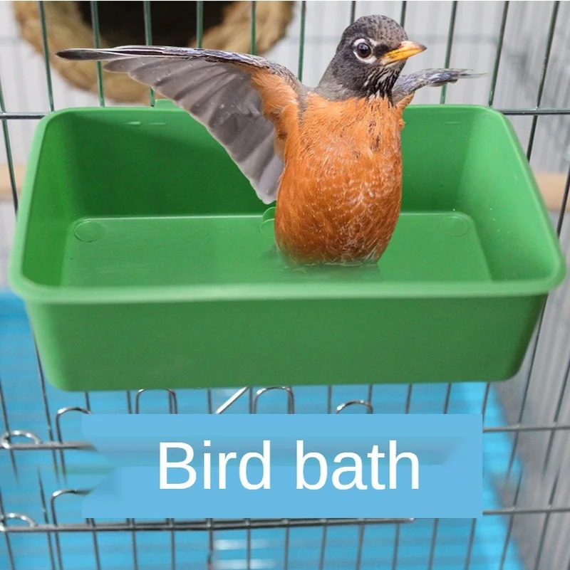 Legendog-bañera de plástico para Baño de aves, cuenco de comida para aves, alimentadores de pájaro pequeño, jaulas pájaro juguete