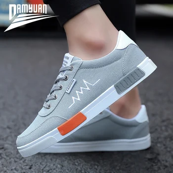

Damyuan 2020 Summer Casual Canvas Shoes Slip on Black Shoes Light Comfortable Men Driving Vulcanized Shoes Student Sneakers