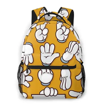 

2020 OLN Backpack Women Shoulder Bag Comics Art Hand Sign Fashion School Bag For Teenage Girl Backpacks Travel Bag