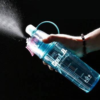 

400-600ML Scrub Sports Water Bottle Portable Plastic Spray Bottle Leakproof Travel Cup Candy Color Yoga Camping Drinking Tools