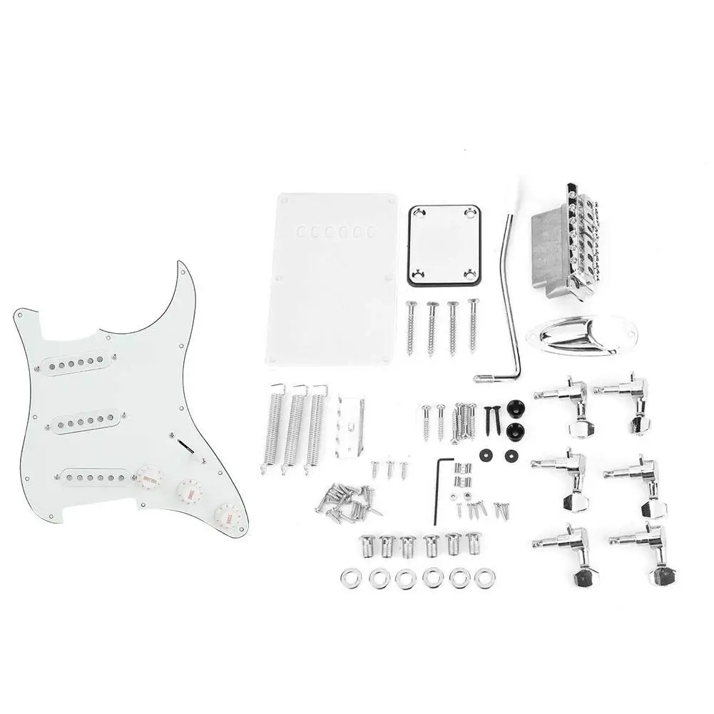

DIY Electric Guitar, Guitar Kits Pickguard Back Cover Bridge System for ST Style Guitars