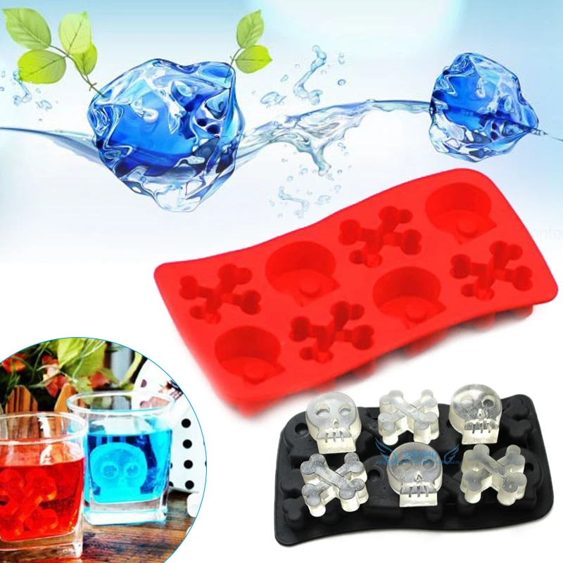 Череп ледяной поднос для льда Форма силиконовая форма для пирожных формы форма для льда вечерние разноцветные инструменты смешной ледяной шар для виски чайник