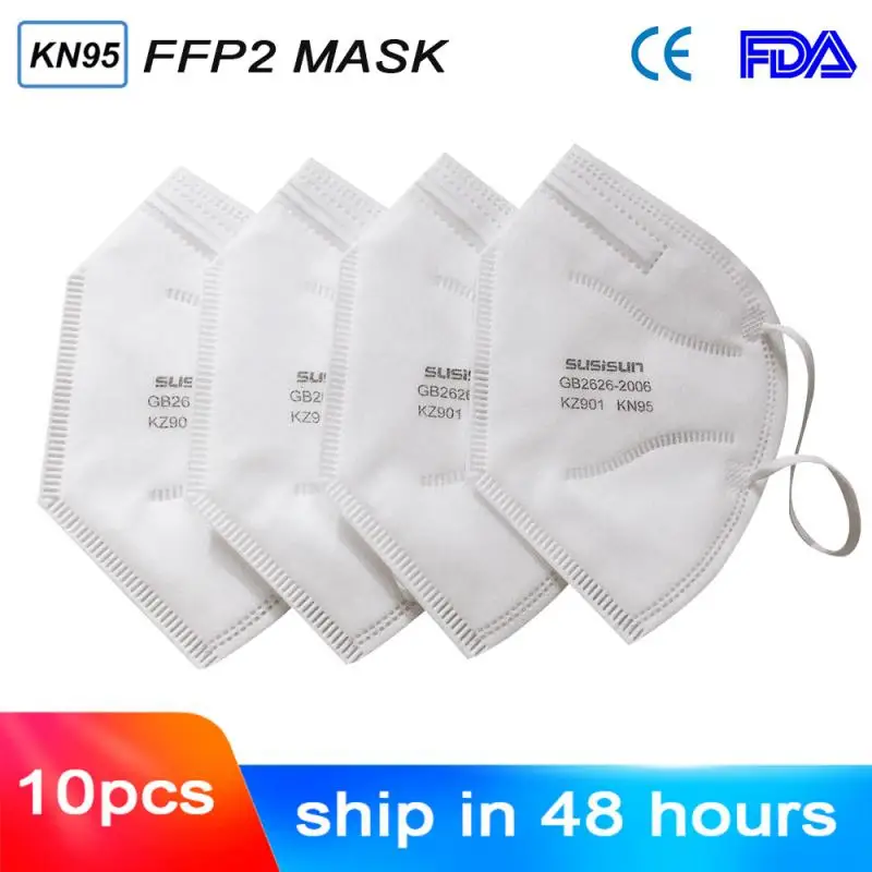 

KN95 Face Mask Anti Dust Bacterial FFP2 Mask 6-Layer PM2.5 Dustproof Protective 95% Filtration CE/FDA Certificate Standard