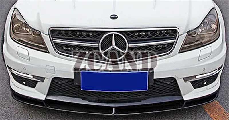 V style Real Carbon Fiber front Lip spoiler for Mercedes Benz W204 C63 F/L Coupe Sedan 2012
