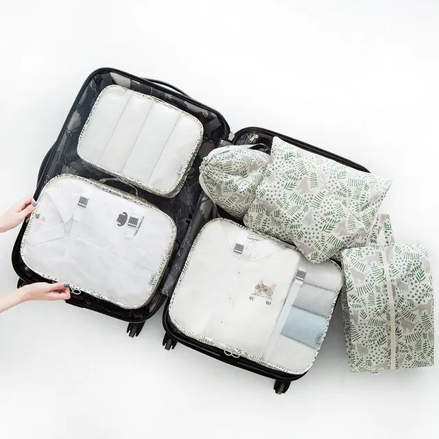7 шт./компл. женские дорожные сумки наборы водонепроницаемый куб для упаковки портативная одежда сортировочный Органайзер модные багажные аксессуары продукт - Цвет: B-12