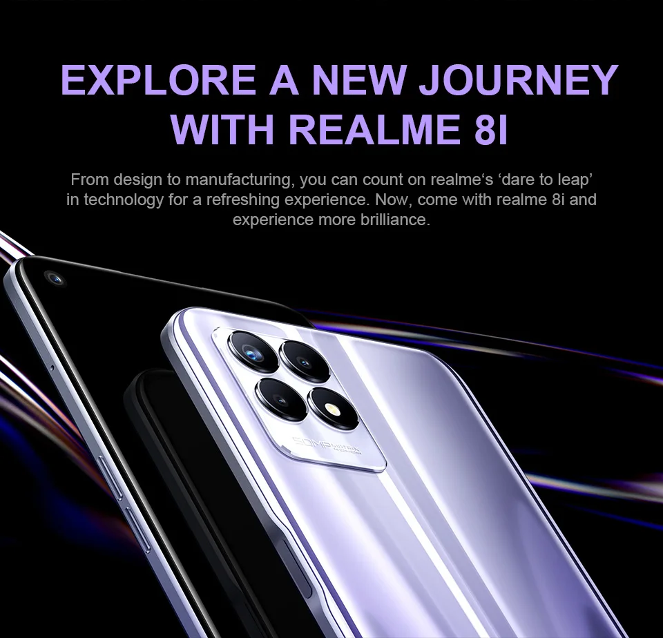 Realme 8i Smartphones Helio G96 6.6” FHD+ 120Hz Display 50MP AI Triple Camera 5000mAh Smart Android Cellsphones Global Version new model of realme