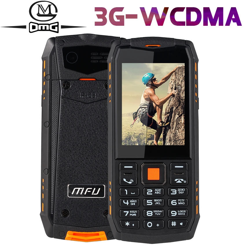 IP68 водонепроницаемый ударопрочный русская клавиатура WCDMA 3G мобильный телефон 2 8