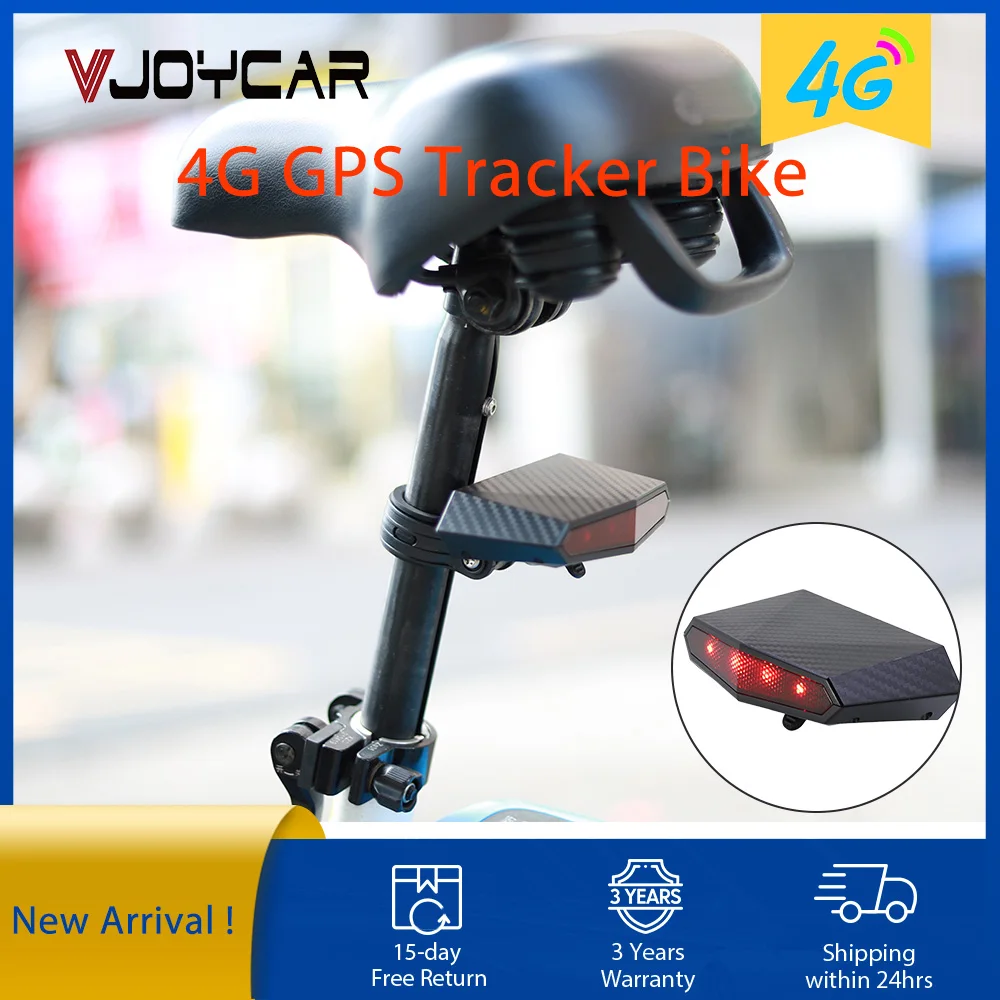 New Taillight Design 4G Bicycle GPS Tracker Online Real time Tracking
